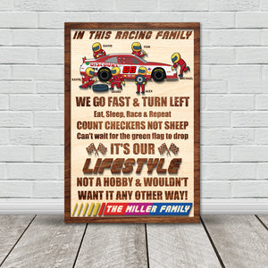 In This Racing Family We Go Fast And Turn Left Personalized Racing Layer Wood Art - Wood Sign - GoDuckee