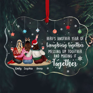 Friend Another Year Together, Personalized Medallion Acrylic Ornament - Ornament - GoDuckee