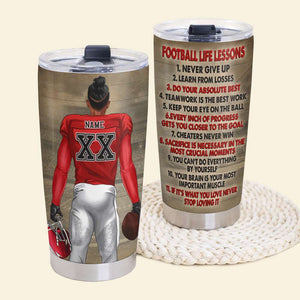 American Football Player - Personalized Tumbler - Life Lessons Learn From Losses - Tumbler Cup - GoDuckee