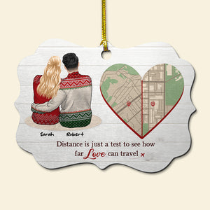 Distance Is Just A Test To See How Far Love Can Travel, Personalized Distance Relationship Benelux Ornament, Gift For Couples - Ornament - GoDuckee