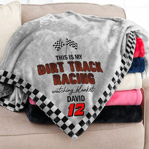 This Is My Dirt Track Racing Watching Blanket, Custom Driver Name & Number - Blanket - GoDuckee