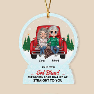 God Blessed The Broken Road That Led Me Straight To You Personalized Acrylic Ornament - Ornament - GoDuckee