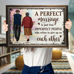 Personalized Old Couple Poster - Refuse To Give Up On Each Other - Hoding Hand - Poster & Canvas - GoDuckee