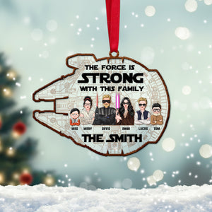 Personalized Galaxy Family Ornament, The Force Is Strong With This Family - Ornament - GoDuckee