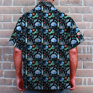 Gym Hawaiian Shirt - Custom Name - Gym Equipment Pattern - Hawaiian Shirts - GoDuckee