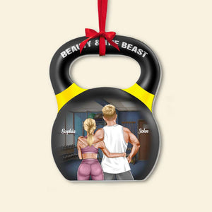 Beauty And The Beast, Personalized Workout Couple Acrylic Custom Shape Ornament, Christmas Gift - Ornament - GoDuckee