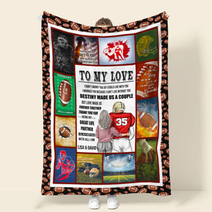 Personalized American Football Couple Blanket - To My Love I Didn't Marry You You So I Could Live With You - Blanket - GoDuckee