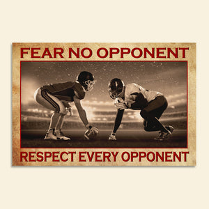 Vintage American Football Poster - Fear No Opponent Respect Every Opponent - Poster & Canvas - GoDuckee