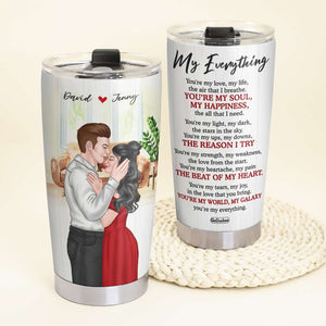You're My Love My Life My Everything, Couple Kissing Personalized Tumbler - Tumbler Cup - GoDuckee
