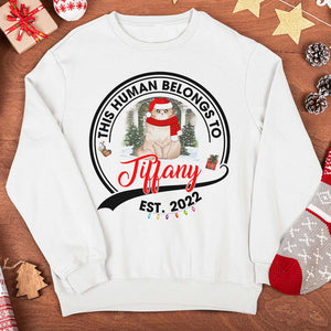 This Human Belongs To Cat Personalized Shirts, Gift For Cat Lovers - Shirts - GoDuckee