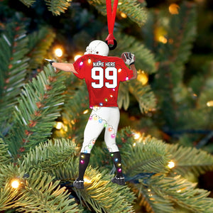 Back American Football Player - Personalized Christmas Ornament- Gift For Football Players - Ornament - GoDuckee