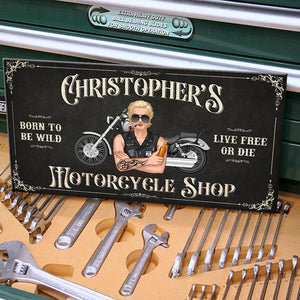 Born To Be Wild Live Free Or Die Personalized Biker Metal Sign - Metal Wall Art - GoDuckee