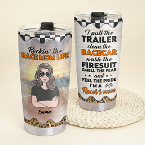 Personalize Racing Tumbler - Rockin' The Race Mom Life - Tumbler Cup - GoDuckee