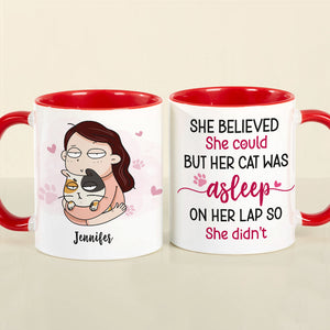She Believed She Could, Gift For Cat Lover, Personalized Mug, Cat Mom Mug, Anniversary Gift - Coffee Mug - GoDuckee
