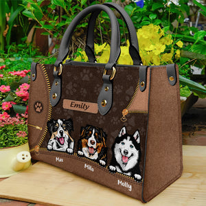 Personalized Dog Leather Bag, Gift For Dog Lovers - Leather Bag - GoDuckee