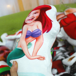 Little Mermaid Girl Custom Face Photo Pillow Gift For Little Daughter - Pillow - GoDuckee