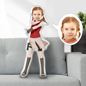 Cool Girl In Red Shirt And White Skirt, Custom Face Pillow 302 - Pillow - GoDuckee