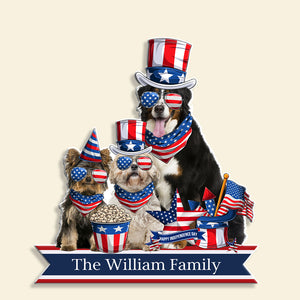 Dog's Family 4th Of July - Cut Metal Sign - Metal Wall Art - GoDuckee