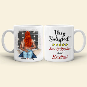 Very Satisfied Size And Quality Are Excellent, Naughty Couple Make Love White Mug - Coffee Mug - GoDuckee