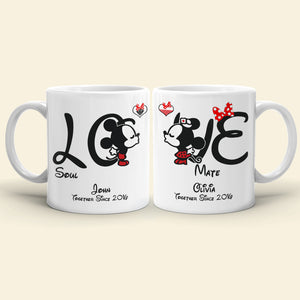 Personalized Mouse Couple Mug, Gift For Couples - Coffee Mug - GoDuckee