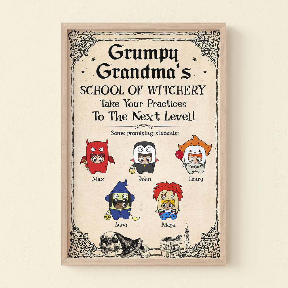Personalized Grumpy Grandma Canvas Print, Take Your Practices to The Next Level, Little Kid Monsters - Poster & Canvas - GoDuckee