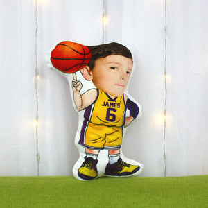 Custom Face Pillow, Love Family, Basketball Boy Skill - Pillow - GoDuckee