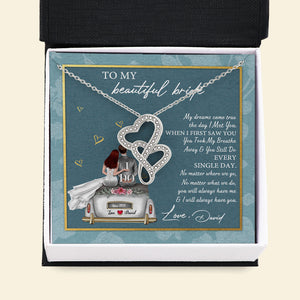 Couple My Dreams Came True - Personalized Double Hearts Necklace - Jewelry - GoDuckee