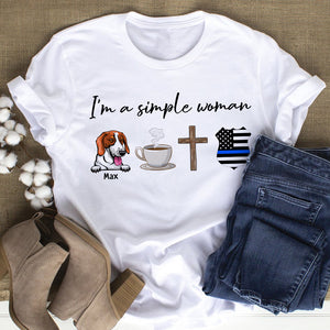 I Am A Simple Woman Personalized Police Shirt Gift For Dog Lovers, Cat Lovers - Shirts - GoDuckee
