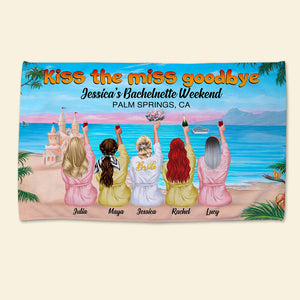 Kiss The Miss Goodbye - Personalized Beach Towel - Beach Towel - GoDuckee