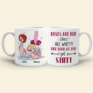 Roses Are Red, Lilies Are Whitty, Gift For Couple, Personalized Mug, Naughty Couple Mug, Anniversary Gift - Coffee Mug - GoDuckee