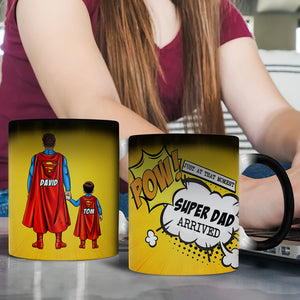 Pow Just At That Moment Super Dad Arrived Personalized Father Magic Mug - Magic Mug - GoDuckee