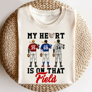 Baseball Batter My Heart Is On That Field Personalized Shirts - Shirts - GoDuckee