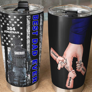 Best Dad Ever Personalized Tumbler Cup,Gift For Police - Tumbler Cup - GoDuckee
