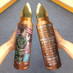 Couple True Love Can Conquer Anything, Personalized Bullet Tumbler - Water Bottles - GoDuckee