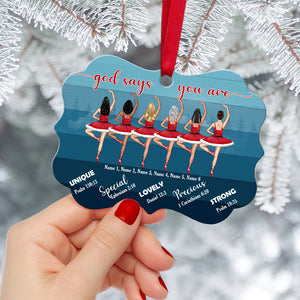 God Says You Are Unique Special - Personalized Ballet Ornament - Christmas Gift for Ballet Girls - Ornament - GoDuckee