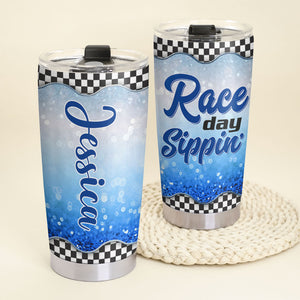 Personalized Racing Tumbler - Race Day Sippin' - Tumbler Cup - GoDuckee
