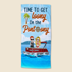 Time To Get Loony - Personalized Beach Towel - Gifts For Wife, Girlfriend, Pontoon Queen From Husband Fol7-Vd2 - Beach Towel - GoDuckee