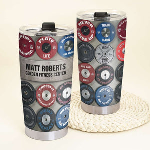 Personalized Weightlifting Tumbler Cup - No Pain No Gain - - Tumbler Cup - GoDuckee