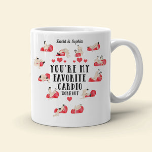You're My Favorite Cardio Workout, Make Love Couple White Mug - Coffee Mug - GoDuckee