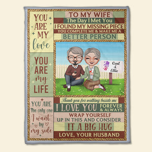 Old Couple My Love My Life My Only One, Personalized Couple Blanket CPL1412 - Blanket - GoDuckee