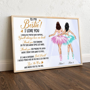 Personalized Ballerina Bestie Canvas Prints - To My Bestie I Love You - Poster & Canvas - GoDuckee