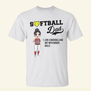 Father Day Softball Dad - Personalized Shirts - Gift For Dad - Female Softball Front View - Shirts - GoDuckee
