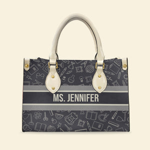 Teacher Bag With School Pattern, Leather Bag Gift - Leather Bag - GoDuckee