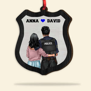 Police Couple Together Since And Still Going Strong Personalized Custom Shape Ornament - Ornament - GoDuckee