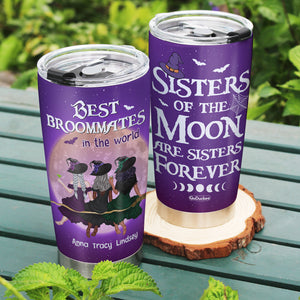 Sisters Of The Moon Are Sisters Forever Personalized Witch Besties Tumbler Gift For Friends - Tumbler Cup - GoDuckee