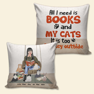 Book & Cat All I Need Is Books And Cats - Personalized Pillow - Pillow - GoDuckee