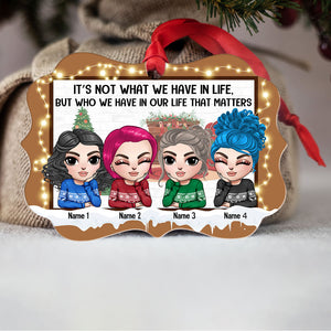 Who We Have In Our Life That Matters - Personalized Ornament - Gift for Friends - Girl Doll in Mirror - Ornament - GoDuckee