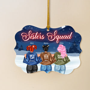 Sisters Squad Zodiac Girls, Medallion Acrylic Ornament Christmas Gift For Besties - Ornament - GoDuckee