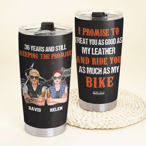 Personalized Biker Couple Tumbler Cup - Still Keeping The Promise - Tumbler Cup - GoDuckee