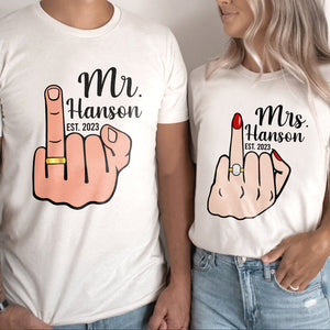 Newly Married Couple, Matching Personalized Shirts, Funny Gift For Husband, Wife - Shirts - GoDuckee